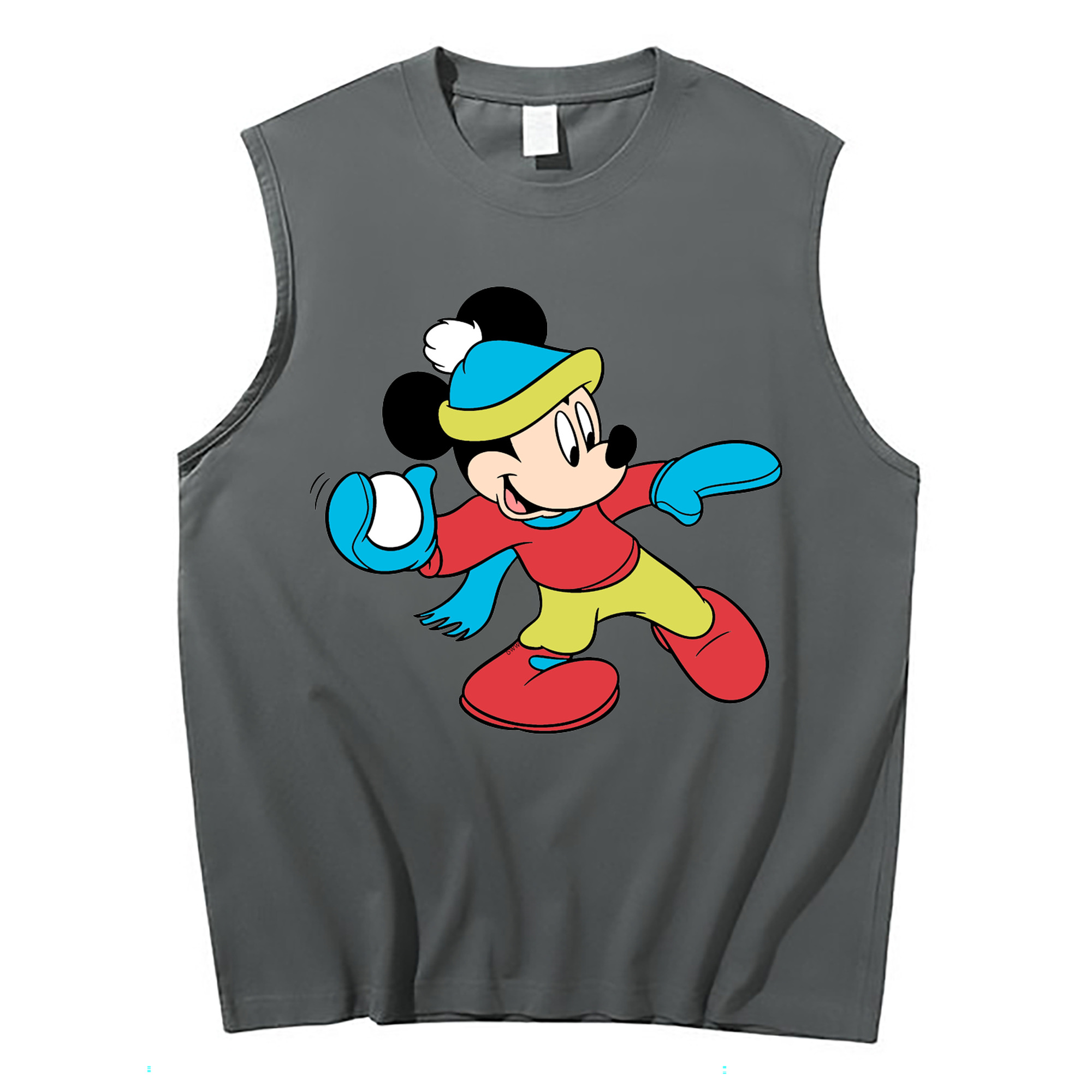 ミッキーマウス Mickey Mouse コットン100％タンクトップ（フロントプリント）